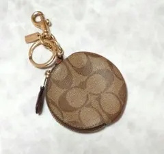 美品　COACH コインケース コインポーチ 丸型 ブラウン　小銭入れ
