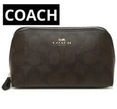 [美品✨]COACH シグネチャー ポーチ コーチ ブラウンブラック 化粧ポーチ