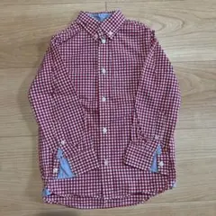 H&M 赤チェック 長袖シャツ US 5-6Y