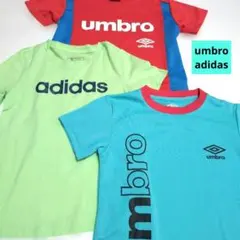 adidas　umbro　Tシャツ3点セット　140　赤　水色　ミント　アンブロのサムネイル