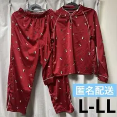 【匿名配送】tutuannaパンダ柄チャイナ風長袖ルームウェア／赤／L-LLのサムネイル