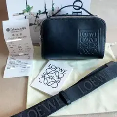 LOEWE ブラックレザー ショルダーバッグ