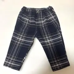 【美品★】プティマイン ベビー 80cm ネイビー チェックパンツ
