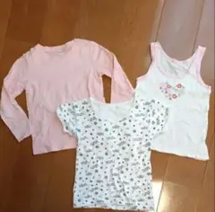 120　ガールズインナー　肌着　タンクトップ　半袖　長袖