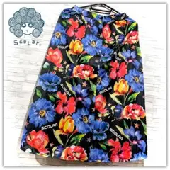 ScoLar スカラー 花柄 フラワー柄 総柄 ロング スカート Mサイズのサムネイル
