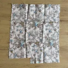 ハギレ 生地　布　カットクロス　花柄　ブルー系　手芸　ハンドメイド