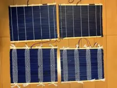 竹製 書道用具 紺色 筆巻き４つセット