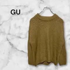 ジーユー　長袖　ニット　セーター　レギュラー丈　クルーネック　編み込み　Sサイズ