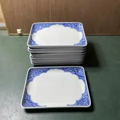 和食器 長角皿 10枚セット 藍染 流水波頭紋 焼物皿 刺身皿 角皿 和食器 長角皿 10枚セット 藍染 流水波頭紋 焼物皿 刺身皿 角皿 - メルカリ