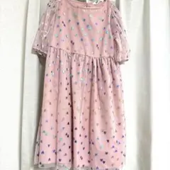 H&M ハート柄 半袖ワンピース 9-10Y