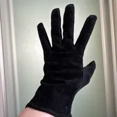 黒 スエード フィンガーレス ロンググローブ