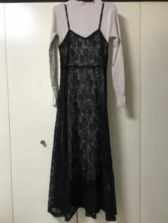 GRL ロングワンピース セットアップ レース シースルー 2枚セット タグ付き