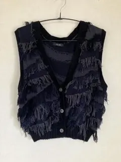 q*u様 JEANASIS フリンジ　ニット　ベスト