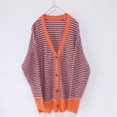 ザショップティーケー　Ｌ　カーディガン　長袖　ボーダー　マルチカラー　Ｖネック