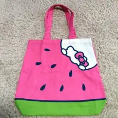 USJ限定　ハローキティ　トート　ピンクスイカ　リボン