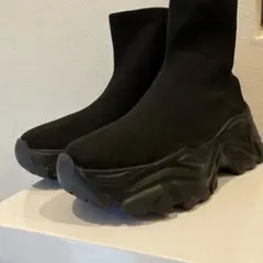 匿名配送☆ LEPSIM レプシム　ニットスニーカーブーツ　黒　L