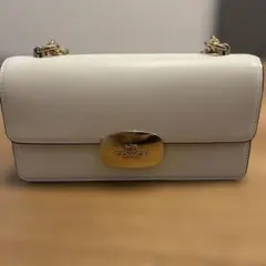 COACH ホワイトレザーハンドバッグ