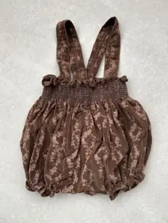 Mon petit bebe 韓国子供服　ブラウンスモッキングオーバーオール