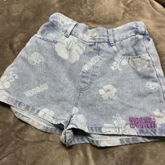 KOGYARU コギャル バースデイ デニムショートパンツ ハイビスカ