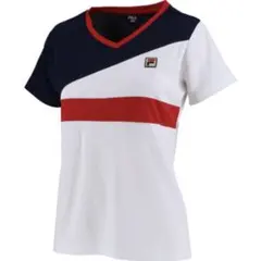 FILA フィラ　テニスウェア　ホワイト×ネイビー　Lサイズ