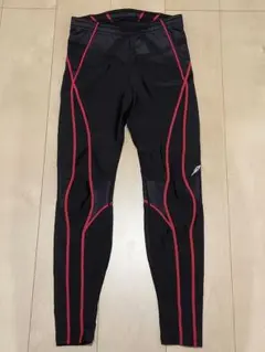 サイズO(OVER LARGE/XL、LL、2L)スポーツタイツ黒色×ピンク