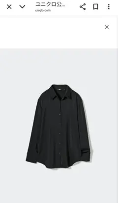 UNIQLO ブラック スナップボタンブラウス XL