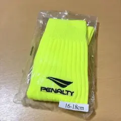 未使用★ペナルティ★ジュニア★サッカーソックス★16-18cm★蛍光イエローのサムネイル