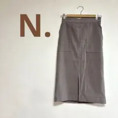 ☆ ナチュラルビューティーベーシックグレー スエード風 タイトスカートM