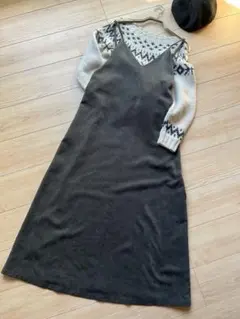 グリーンレーベル　サロペット　コーデュロイ　ダークカーキ　ダークグレー