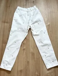ミュベール muveil フロントカシュクール　パールデニムパンツ　ホワイトのサムネイル