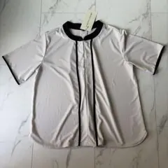 新品★バンドカラーブラウス★サイズLL★半袖★レディース★トップス★女性