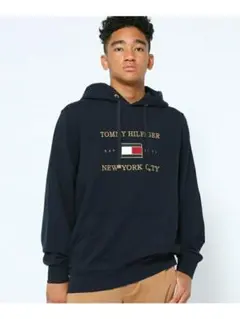 TOMMY HILFIGER ネイビー フード付きパーカー L