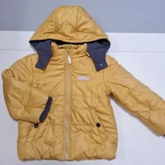 PETIT MAIN 裏起毛袖リブ中綿ジャケット イエロー110cm キッズ