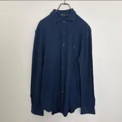 R00311 POLO RALPH LAUREN ネイビー ドット柄 シャツ M