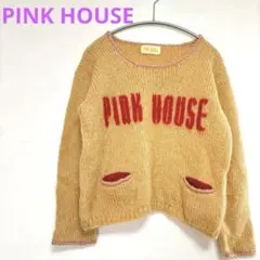 ★80s～90s PINK HOUSEヴィンテージ ベージュ ウールロゴニットのサムネイル