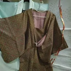 袖丈44裄丈62着丈122長襦袢化繊生地～道行き～佐賀錦帯締め～桜柄名古屋帯