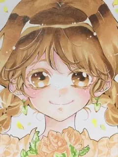 オリジナルイラスト　色紙　原画