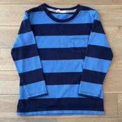 ジーユー  GU  青と紺のストライプ 長袖カットソー 110cm