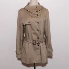 ★訳あり★ コムサイズム アウター トレンチコート 長袖 無地 スタンドカラー