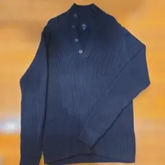 Gap リブ編みボタン付きVネックセーター XL