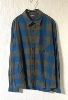 US古着 ARIZONA JEAN ブロックチェック柄 フランネルシャツ ブルー
