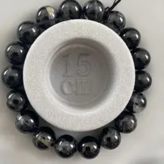 わ*ん様 天然石ブレスレット 黒/グレー 15cm あ