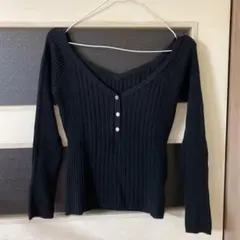 オフショルニット ブラック