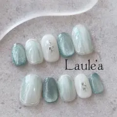 現品　ニュアンスネイル　ミントグリーン　マグネット　マーブル　大人　シンプル