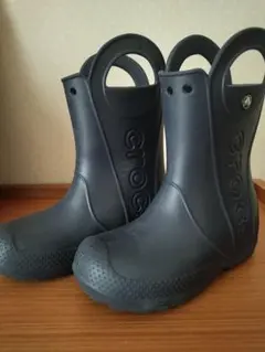 crocs ネイビー 長靴19〜19.5センチ