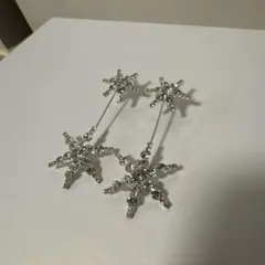 雪の結晶デザイン ピアス ブライダル ウェディング