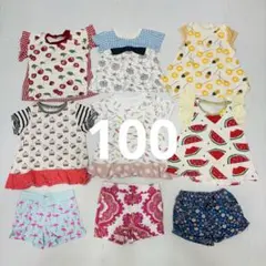 まとめ売り　女の子 100cm 夏服　半袖　チェニック　ショートパンツ