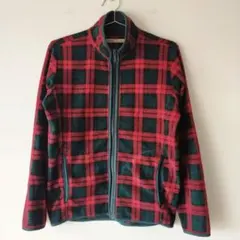 UNIQLO 赤緑チェック マイクロフリース S