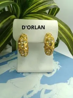 【D'ORLAN】ゴールドクリスタルフープイヤリング