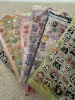 ①可愛いキャラクターシール6枚セット